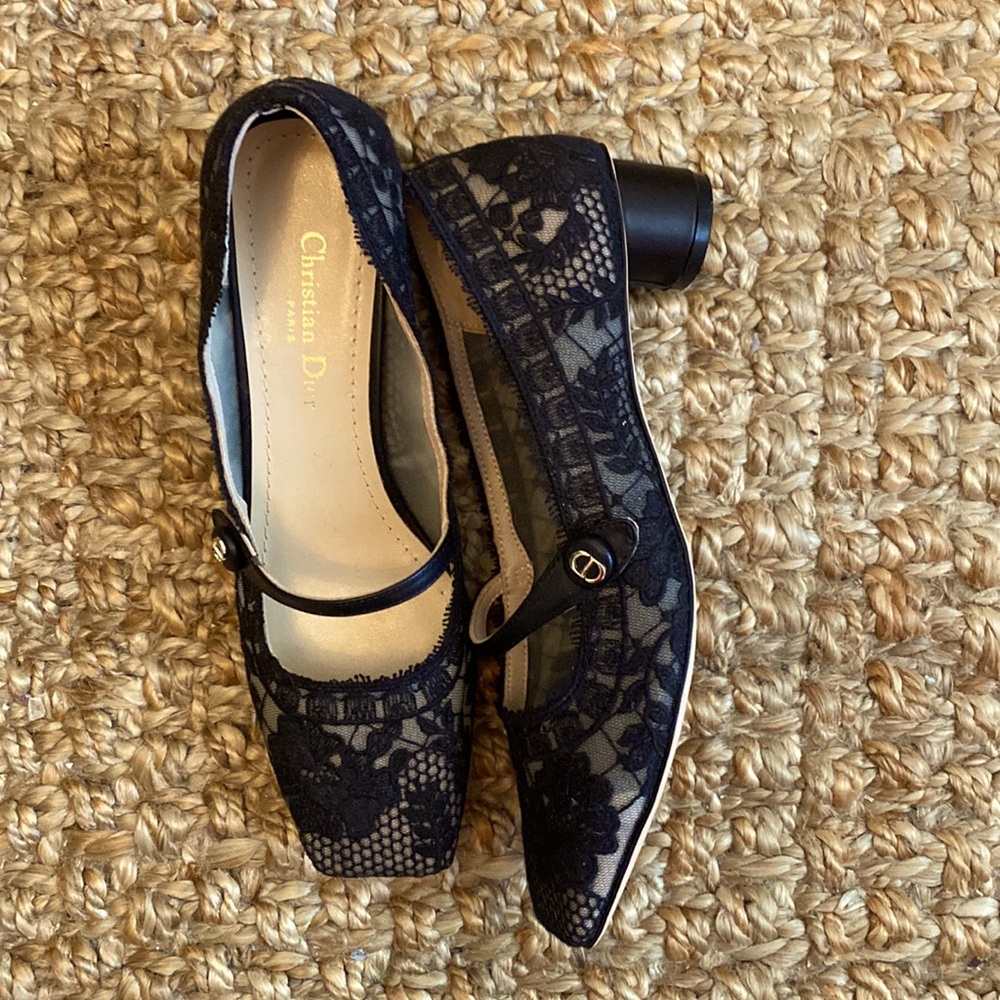 Dior Lace Kitten Heels Pumps